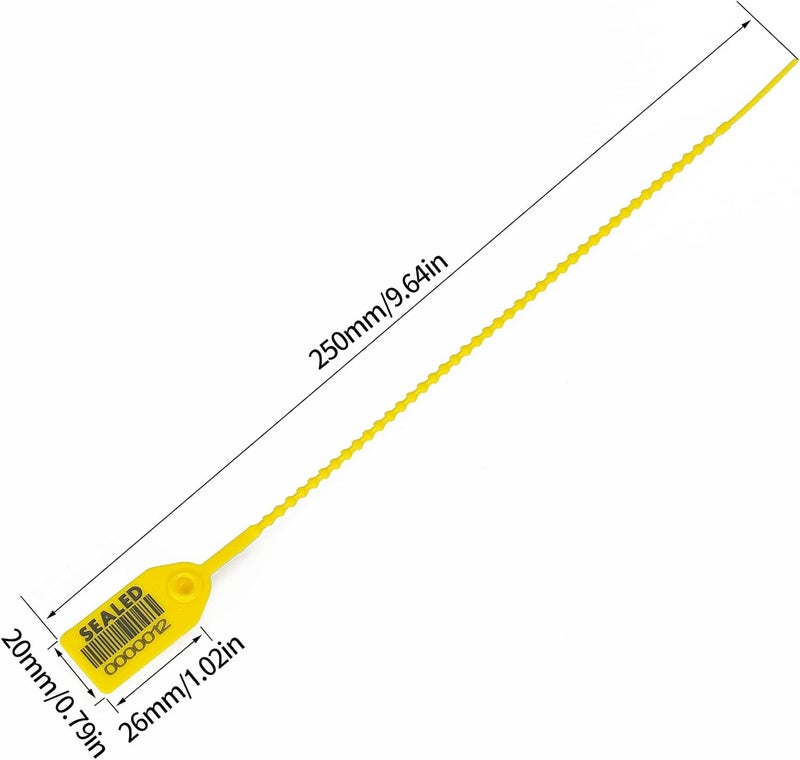 LeadSeals 500 Yellow Plastic Barcode Seals, Numberd Plastic Tamper Seals Security Tags, Pull-Tite Safety Zip Ties, Tamper Proof Tags Plasic Locks for Fire Extinguishers - Image 3